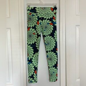 Navy LuLaRoe Leggings with Colorful Pattern